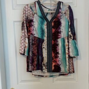 Cupio Women's Top in Teal, Purple, and Burgundy